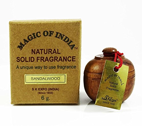 Natural Sandalwood Solid Fragrance Body Musk Nautural In Wooden Jar 6 gms