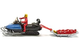 siku 1684 Blister 1684Snow Mobile with Rescue Sledge, Multicoloured
