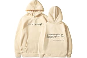 YINGKE Donna Felpa con Cappuccio Dear Person Behind Me Flepa You Are Enough Autunno Inverno Y2K Harajuku Style Streetwear Hoodie