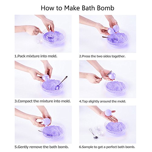 JPSOR DIY transparente Plastikduschbombenform Bad Bombe Form, Weihnachtendokorkugel, fünf Maßen, 25 Gruppen, 50 Stücke, 100 Handwerkstaschen als Geschenk - 4