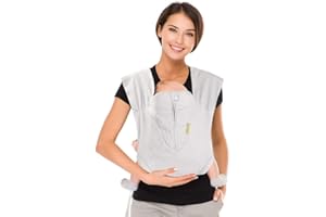 CUBY Babytrage Neugeborene ab Geburt, Hautfreundliche und Weiche Baby Carrier, Ergonomische Kindertrage. Baby Tragegurt für Neugeborene und Kleinkinder bis 16 kg (Einheitsgröße Klassisches Grau)