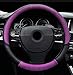Produktbild LXYFC Universal Breathable Auto Lenkradbezüge Rutschfeste Sicherheit Ice Silk Fit 38 cm / 15 Zoll für Auto Van Truck SUV, Black+Purple