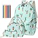 Produktbild FEWOFJ Rucksäcke Schule Casual Canvas Schulrucksack + Kühltasche + Federmäppchen für Mädchen/Damen (Grün Kaktus)