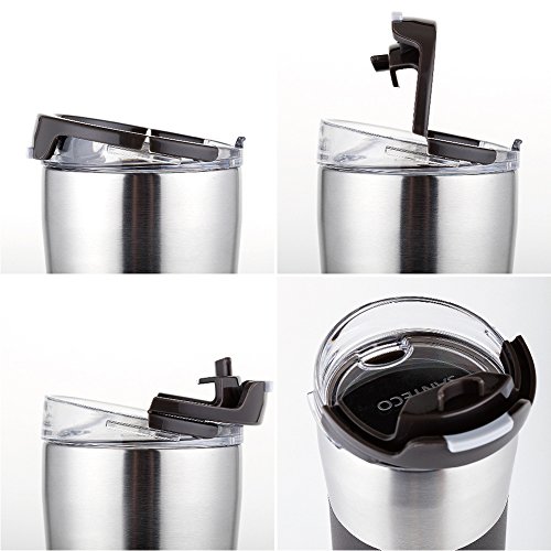 Santeco Origami Thermal Becher, 473ml Doppelwandige Edelstahl Kaffeetasse-Schwarz - 3