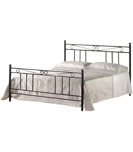 Letto Matrimoniale In Ferro Battuto - Modello Tiziano, Nero Con Sfumature Oro | 100% Made In Italy - Foto 5