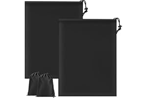 OZYAN 2 Piece Travel Shoe Bag, dust-Proof Shoe Bag, Portable Medium-Sized Shoe Storage Bag, Non-Woven dust-Proof Drawstring Shoe Storage Bag. (Black)