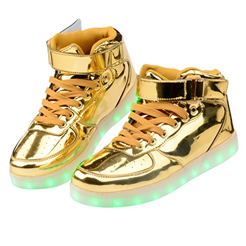Gloria JR Frauen Mens High Top USB Aufladung LED Schuhe Blinkender Sneaker - 3