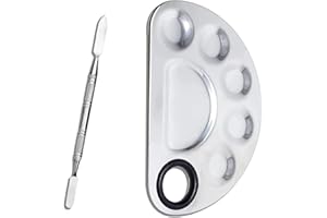 ‎WITBICG Make Up Mischpalette, Witbicg Makeup Spatula Palette Edelstahl Kosmetik Spatel Für Nail Art, Lidschatten, Wimpern, Make-Up, Professionelle Pigmentmischung, Leicht, Einfach Zu Säubern (16x12.5cm)