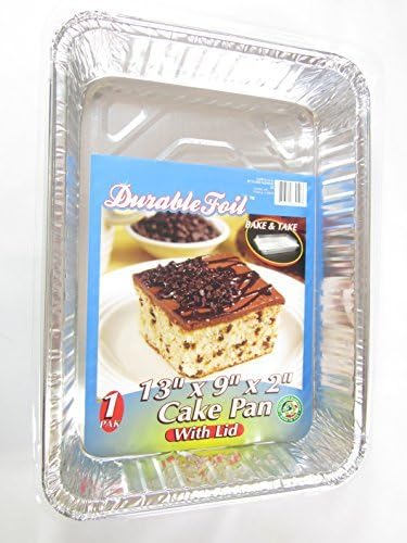 Disposable Aluminum Cake Pan with Lids 3 (13 x 9 x 2) Made in America