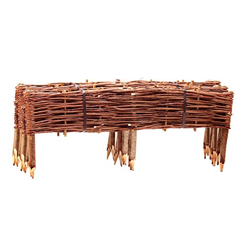 BOOGARDI Beetbegrenzung aus Weide · Beeteinfassung in Vielen Größen ( 20 x 120 cm 10er Set ) · Weidenzaun zur Beet-Umrandung oder Weg-Abgrenzung - 5