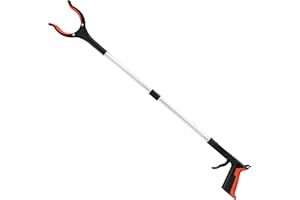 ZAYAD 2024 Upgrade Grabber Reacher Tool, 360° Rotating Head, Wide Jaw, 32" Foldable, Lightweight Trash Claw Grabbers for Elderly, Reaching Tool for Trash Pick Up Stick, Litter Picker, Arm Extension (Orange)
