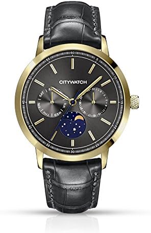 CITYWATCH Limited Edition Men's Watch with Gunmetal Grey Genuine Leather Strap CY015.05GR