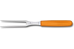 Victorinox, Swiss Classic, Profi Tranchiergabel, Extra Scharfe Klinge, 15 cm, Robuster Kunststoffgriff, Rostfreier Stahl, orange