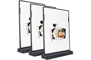 Niciksty 3 Uchwyt na znaki akrylowe A4, Plastikowy uchwyt na plakat, uchwyty menu A4 dla Stołów Stojak na Menu, Wiadomości, Wystawców,Zdjęcia