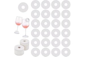 FINGERINSPIRE 200Pcs Étiquette de Nom de Boisson en Papier pour Verres à Vin 50mm Ronde Marqueur Verre Vin Breloque de Verre à Vin Vierge Marqueur D'Identification pour Invités Fête