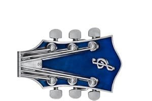 BOBIJOO Jewelry - Boucle de Ceinture Guitare Electrique Rock Bleu