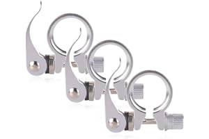 DDKY 3 pièces 31.8MM Bike Colliers de Selle pour Vélo, Antivol Selle Velo,Collier de Serrage de Tige de Selle de Vélo,Pince Selle Velo en Alliage d'Aluminium à Dégagement Rapide pour Vélo-Argent