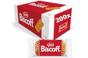 BAZACHI Lotus Bischoff Individually Wrapped "Welcome" Caramelised Biscuits - Original Caramelised Flavor, Single Packaged (Pack of 200)