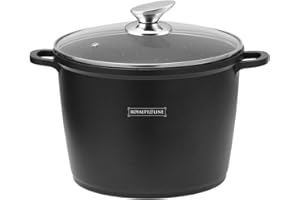 Royalty Line - RL-AD28M - Pentola Alta, con Rivestimento Antiaderente, Coperchio in Vetro, Induzione, 10.5 Litri, 28 cm