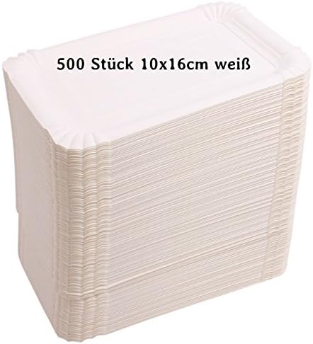 Pack of 500 Square Paper Plates 10 x 16 cm Eco