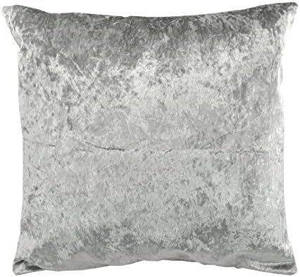 Harvey Williams Luxurious Crushed Velvet Cushion Cover Super Soft Pillow Case (Cover Only) – (Silver, 45cm x 45cm (18" x 18")