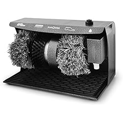 KLARSTEIN 17C - nettoyeuse de Chaussures, cireuse, Moteur 120 w, 2 brosses en Coton rotatives, Brosse de Nettoyage, Chaussures claires & Sombres, applicateur de crème, Anti Surcharge, Noir