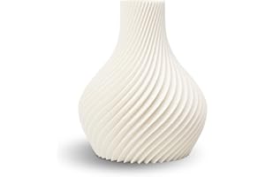 ‎NATUMO NATUMO Design 3D Vase Kunststoff „Bulba“– bruchsichere Blumenvase modern, Deko Vase mit skulpturaler Form (Weiß, 12cm)