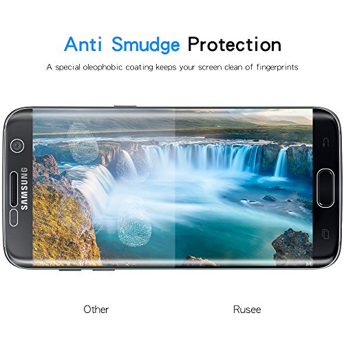 [4 Stück] Galaxy S7 Edge Schutzfolie, Rusee Clear Screen Protector Klar Panzerfolie Display Schutzfolie Displayschutz Folie Anti-Fingerabdruck Displayschutzfolie [Vollständige Abdeckung] [Schmutzresistent] [HD Anti-Luftpolsterfolie] [Blasenfreie Anti-Kratz] für Samsung Galaxy S7 Edge - 4