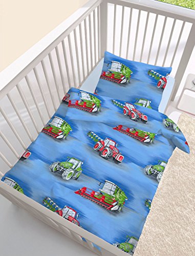 Kinderbutt Bettwäsche mit Druckmotiv Mähdrescher Renforcé
