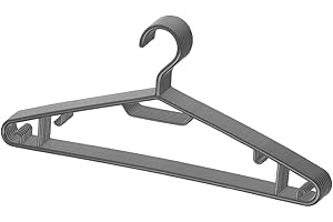 BERLONA Cintres | 10 Pièces | Cintre en Plastique avec Crochets Latéraux | Gain De Place, Léger Et Fonctionnel | 41 cm x 18,5 cm | pour Pantalons Légers, Robes, Chemises, Jupes, T-Shirts | Noir