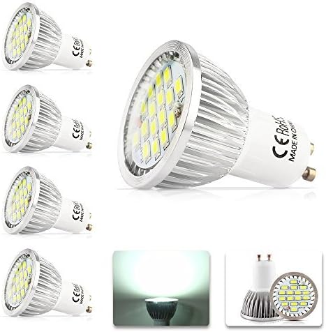 4X GU10 LED Bulbs 6W Energy Saving LED Bulb 16 SMD 5630 LED Light Bulb Super Bright 480-500LM AC85-265V Cool White Light