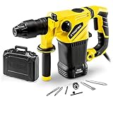 Vibrationsgedämfter Hauptgriff und stufenlos einstellbarer Zusatz-Handgriff für optimales Handling / Drehstopp-Funktion zum Meißeln und Schlagstopp zum Bohren in Metall und Holz