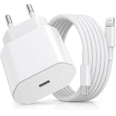 Fast Charging iPhone Charger, 20W with 1M iPhone Cable, USB C Charger with Cable Compatible with Lightning Fast Charging for