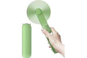 LETSCOL Portable Handheld Fan, Mini Pocket Hand Fan, Foldable Personal Desk Fan with Power Bank, USB Rechargeable Fan for Makeup Home Travel Outdoor (Green)