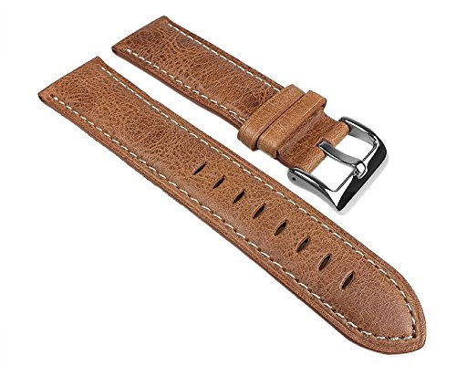 Vintage Look Ersatzband Uhrenarmband Leder Band Braun 25271S, Stegbreite:22mm Vintage Look Ersatzband Uhrenarmband Leder Band Braun 25271S, Stegbreite:22mm