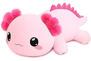 Xfrog Weighted Axolotl Plush, Large Stuffed Animal for Her, Pink Axolotl Stuff Toy Cute Hugging Throw Toys for Boys Girls Girlfriends 25CM