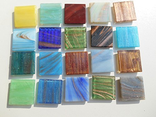 Goldregen Effekt Mosaiksteine Bunt Mix 1000g lose Mosaik Steine zum Basteln 2x2cm - 5