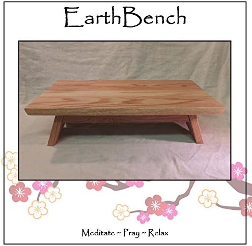EarthBench Shrine Table - Petite Floor Altar (5" inches tall) - Solid RED OAK Construction for Meditation, Prayer, or Contemplative Studies.