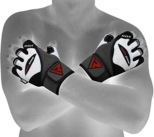 RDX Rindsleder Fitness Handschuhe Gewichtheben Sport Trainingshandschuhe Gym Workout Bodybuilding - 7