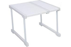 TOPINCN Scaffale per Armadio Espandibile, Ripiano per Armadio in Acciaio Al Carbonio ABS PP, Rialzo Regolabile per Scaffale per Armadio da Dispensa, Armadio (Lunghezza 27-38