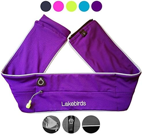 Lakebirds Fashion Running Belt, Sport Exercise Waist Packs, Storage for Cell Phones Cards Keys Cash, Great for Men and Women Jogging Gym Workouts Walking Hiking Yoga Trekking (Violet, XX-Large/38"-40")