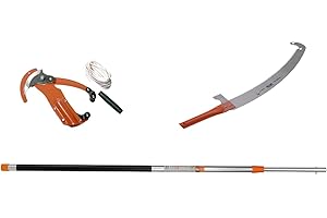 JARDIAFFAIRES Kit echenilloir compatible avec Bahco P34-37 avec scie 386-6T et perche télescopique 5 mètres