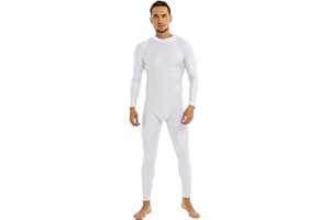 Hedmy Men's Well-Fit One Piece Mock Neck Long Sleeve Full Unitard Bodysuit Dancewear Costume Skin-Tight Catsuit