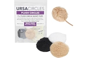 URSA STRAPS URSA Plush Circles - 5mm length short fur LAV covers. Reusable & Super Soft. 25mm Diameter (9x, MultiPack)