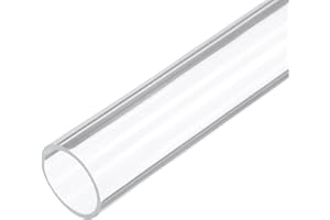 Rebower Tubo Rigido in Plastica Trasparente da 6" 26mm x 30mm(1" x 1 3/16") Tubo in Acrilico Tondo in Policarbonato, [Per Idraulica, Acquari, Fai da Te]