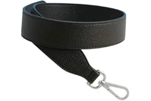 SANTIMON Bandoulière Remplacement Sangle Simili Cuir Anse de Sac Femmes Lanière Chaîne Épaule pour Sac à Main Pochette avec Métal Mousqueton (Noir)