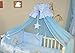 Stunning Baby Canopy / Mosquito Net for Cot + Fitting / Holder - Blue Stars