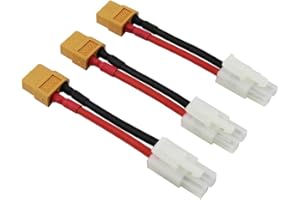 OliYin 3pcs Male Tamiya to Female XT60 Connector Adapter 14awg 1.96inch Wire for NiCd NiMH Dynamite Packs(Pack of 3)