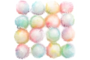 IMIKEYA 16 Pieces Faux Fur Bobble Fur Bobble Fluffy Pompom Balls for Car Pendant Key Chain Knitted Hat Handbag Decoration