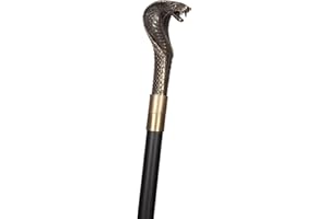 SHOPERAMA Gehstock mit Kobra-Griff aus Metall Spazierstock Schlange Gothic Steampunk Kostüm-Zubehör Accessoire Damen Herren